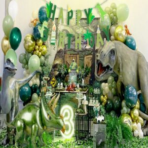 Kit d’anniversaire enfant thème dinosaures avec décoration complète, vaisselle et accessoires